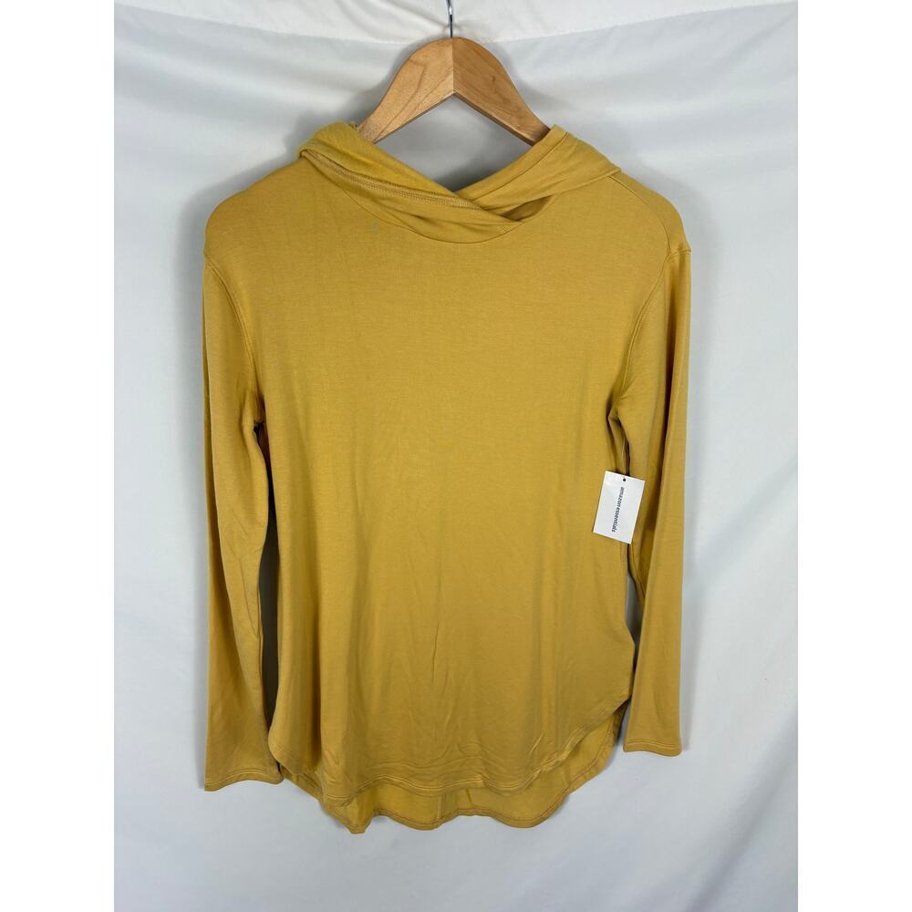 NWT Amazon Essentials Supersoft Terry Hoodie Yellow Size Small